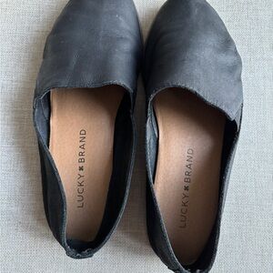 Lucky Brand Black Soft Leather Women's Flats